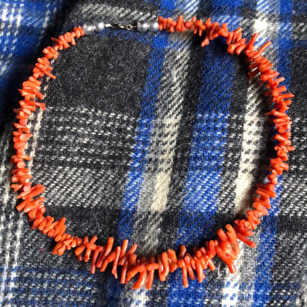 🌞Vintage Red Branch Coral Choker!